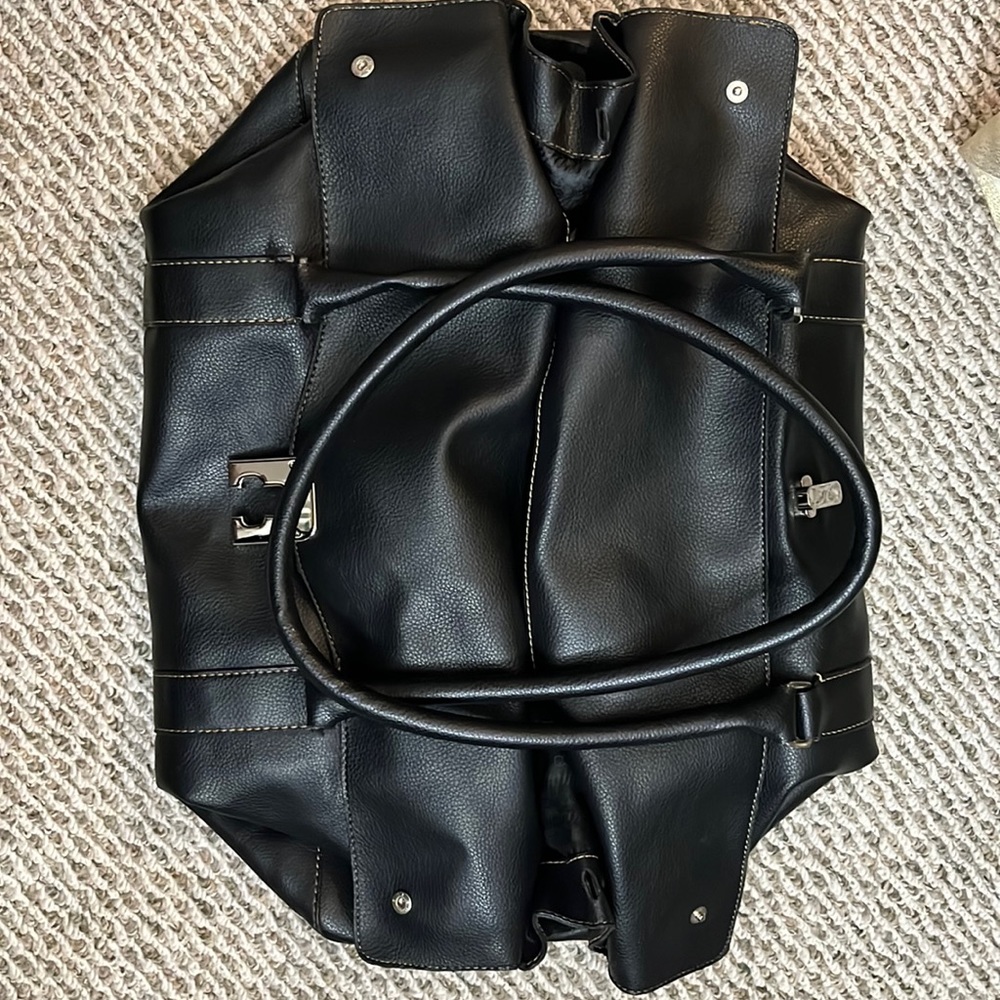 Faux leather weekend or travel bag. Spacious and stylish!